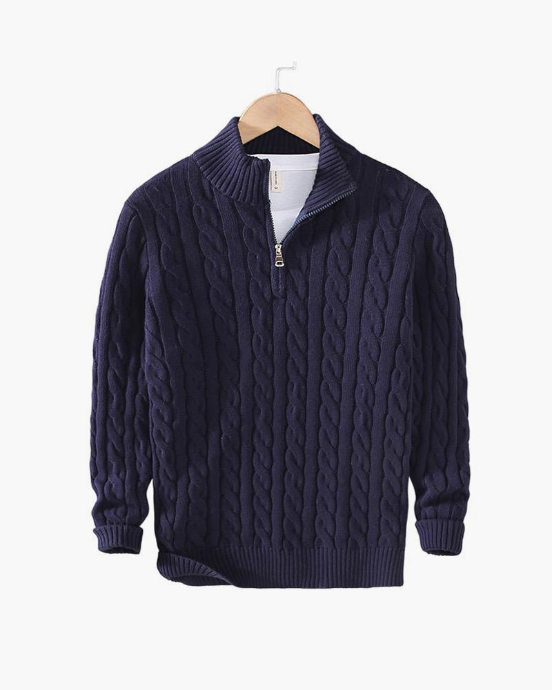 Cable-Zip Sweater - South Korea Taebaek