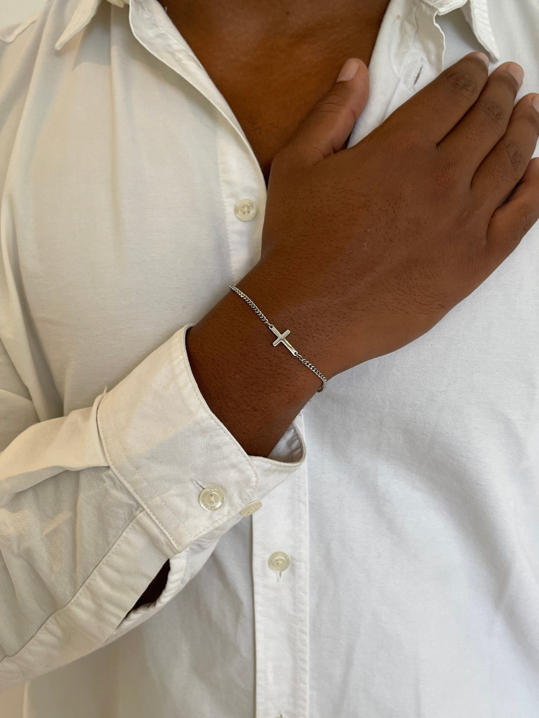 Pulsera de cruz | Plata