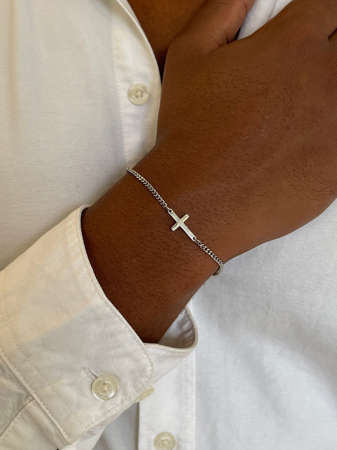 Pulsera de cruz | Plata