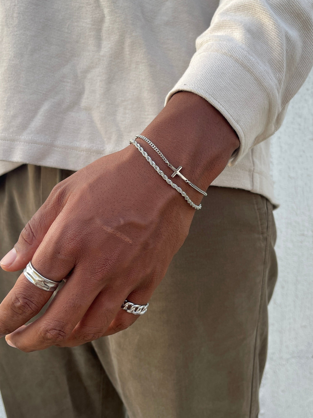 Pulsera de cruz | Plata