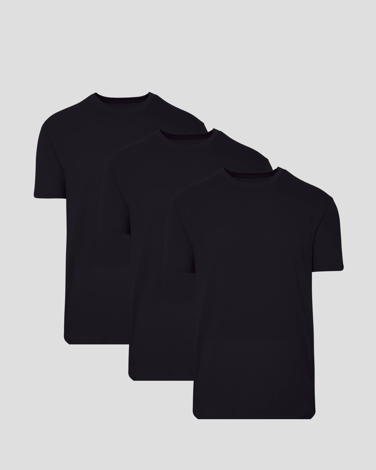 Paquete 3 camisetas cuello redondo negras