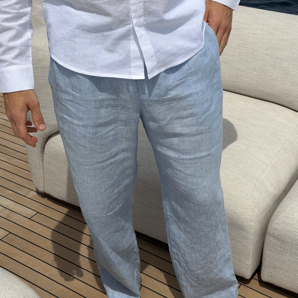 Capri Linen Trousers - Tailored Menswear
