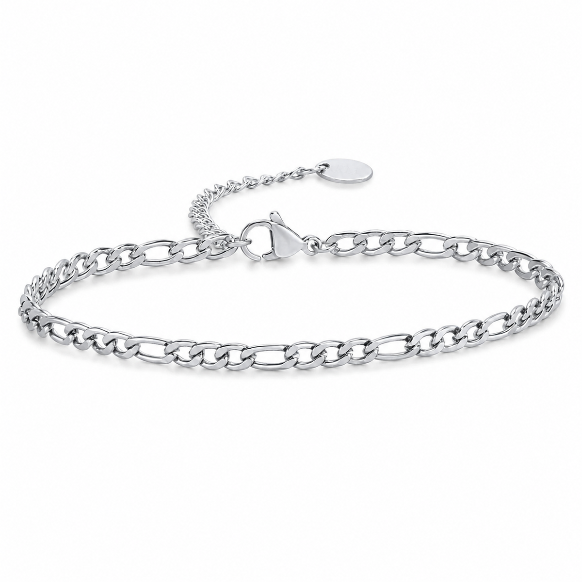 Silver Stainless Steel Chain Bracelet Collection