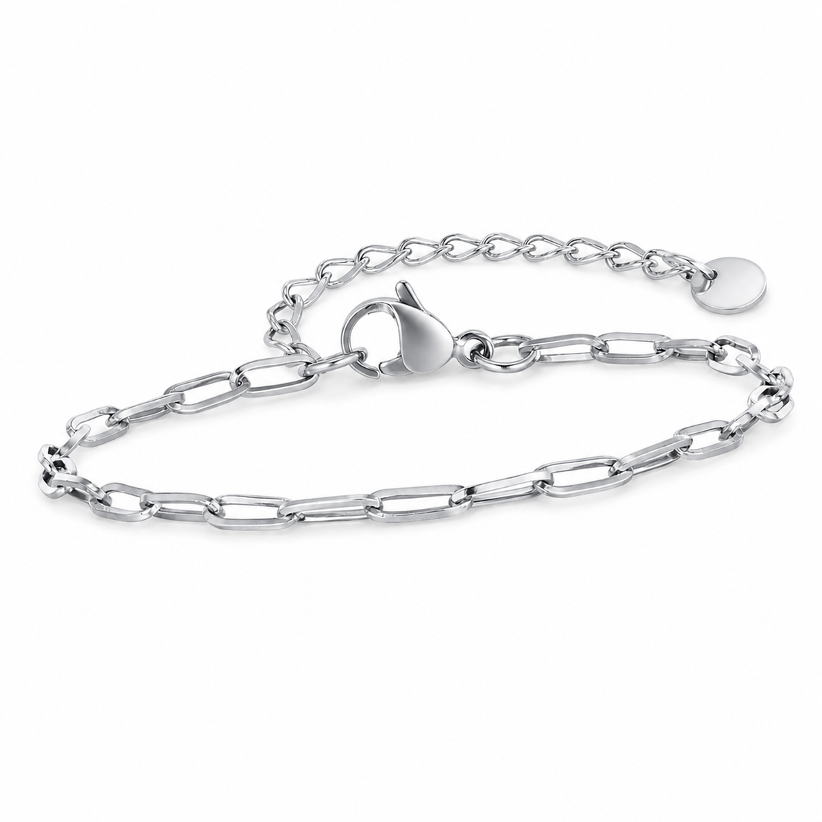 Silver Stainless Steel Chain Bracelet Collection