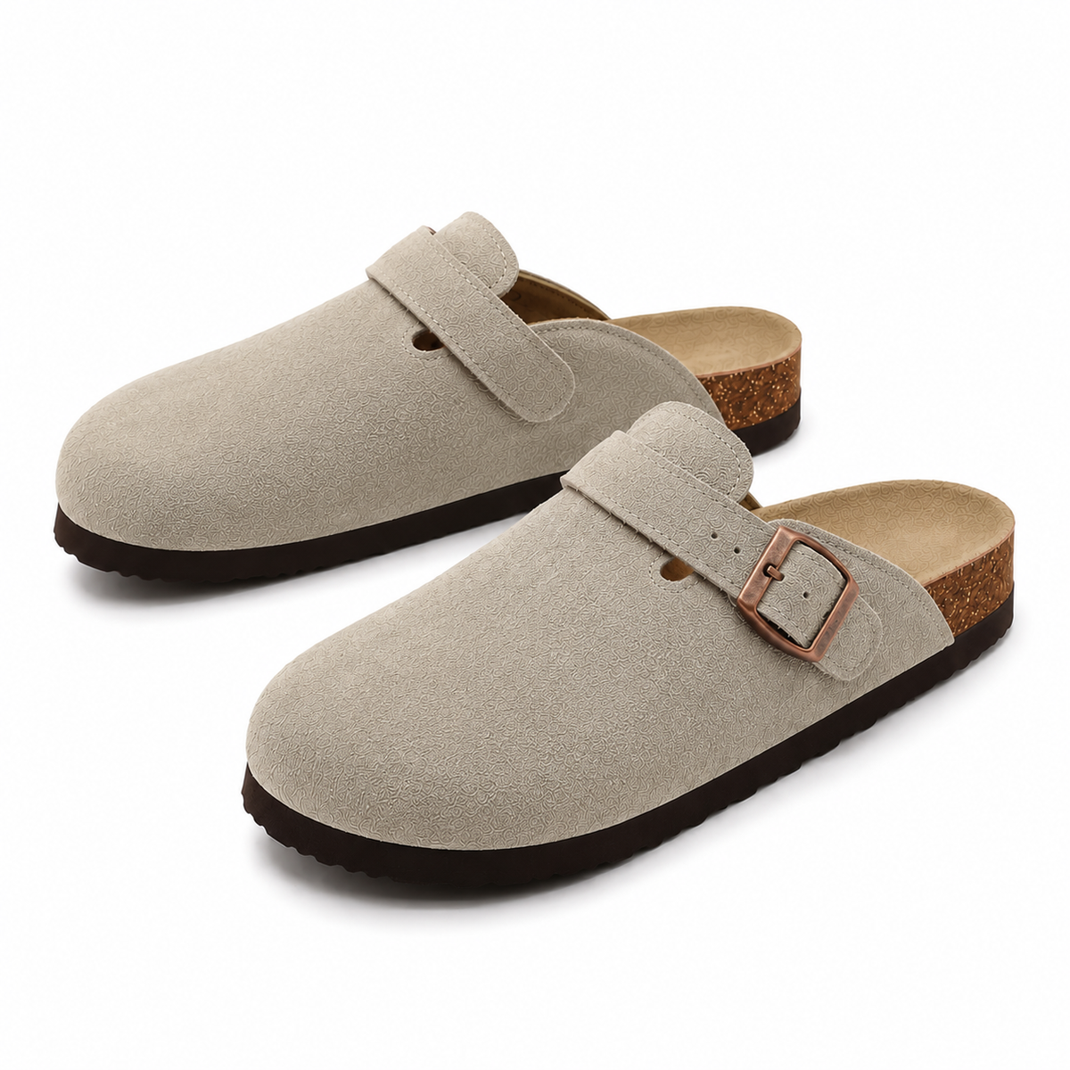 Men's Cork Footbed Clogs with Adjustable Buckle