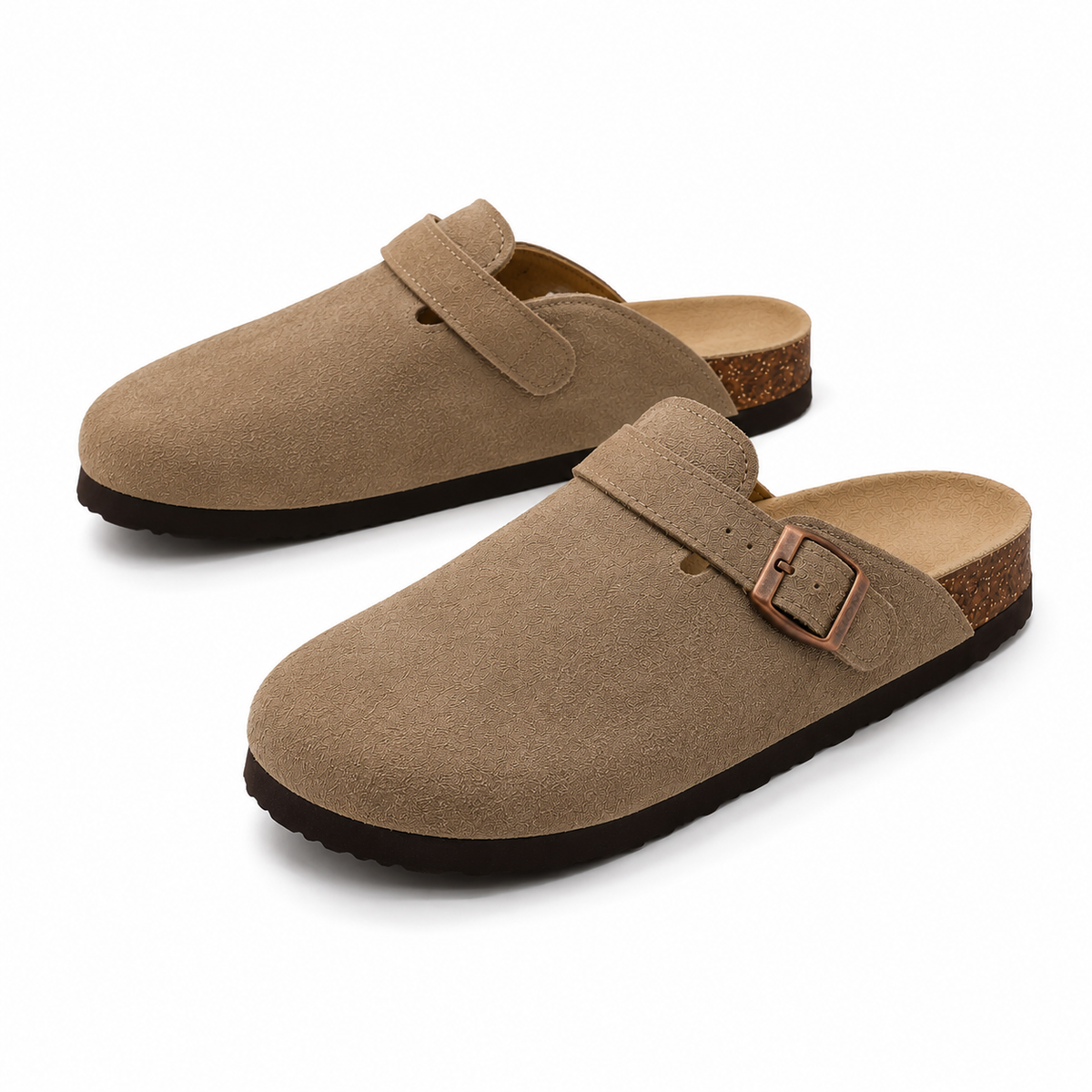Men's Cork Footbed Clogs with Adjustable Buckle