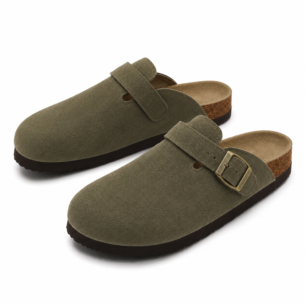 Men's Cork Footbed Clogs with Adjustable Buckle