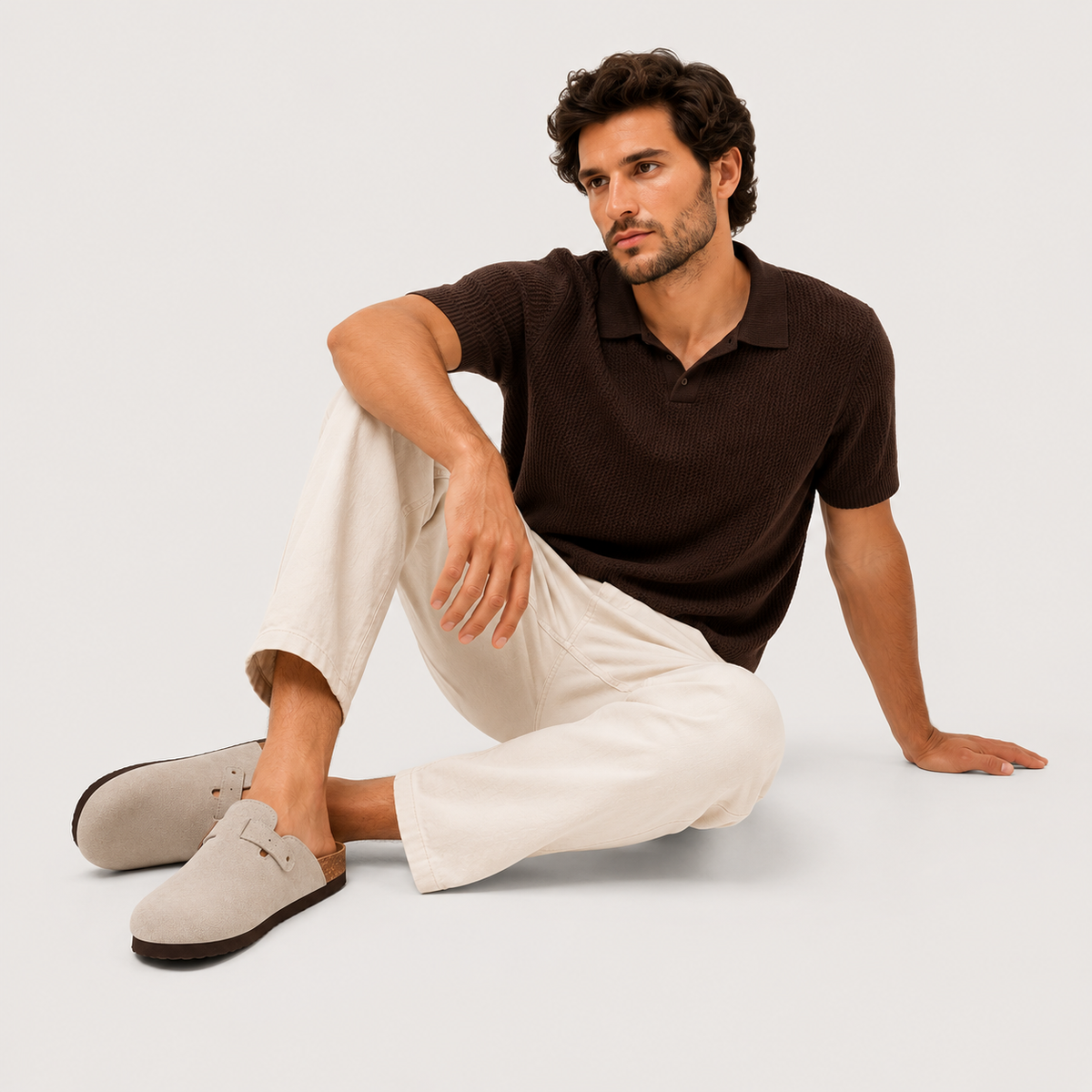 Men's Cork Footbed Clogs with Adjustable Buckle