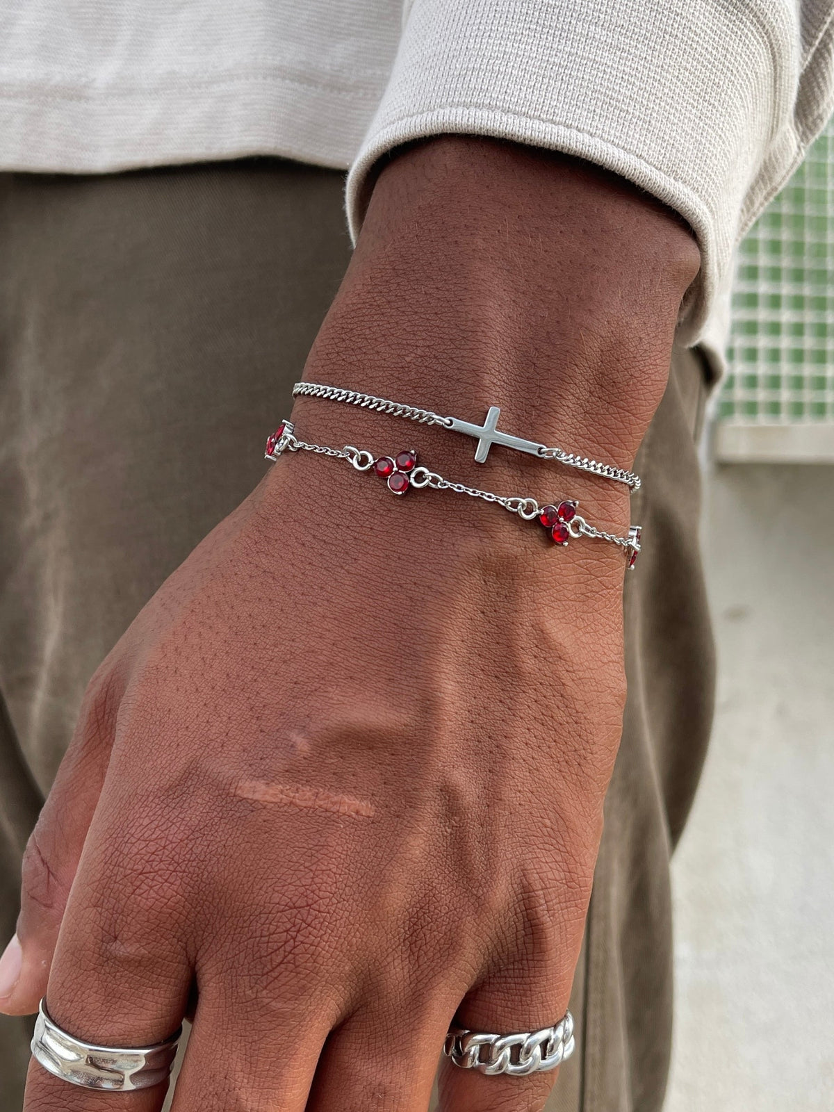 Pulsera de cruz | Plata