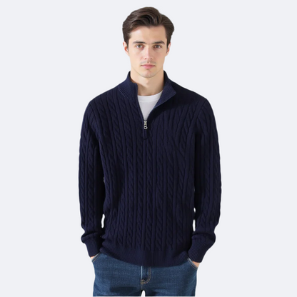 Cable-Zip Sweater - South Korea Taebaek