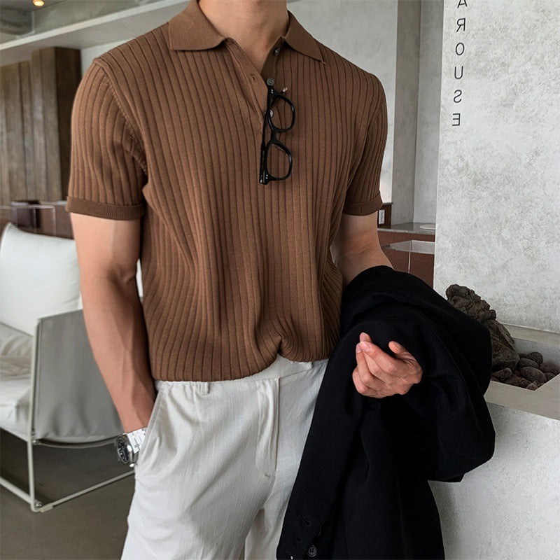 Knitted Polo Shirt - South Korea Gimcheon