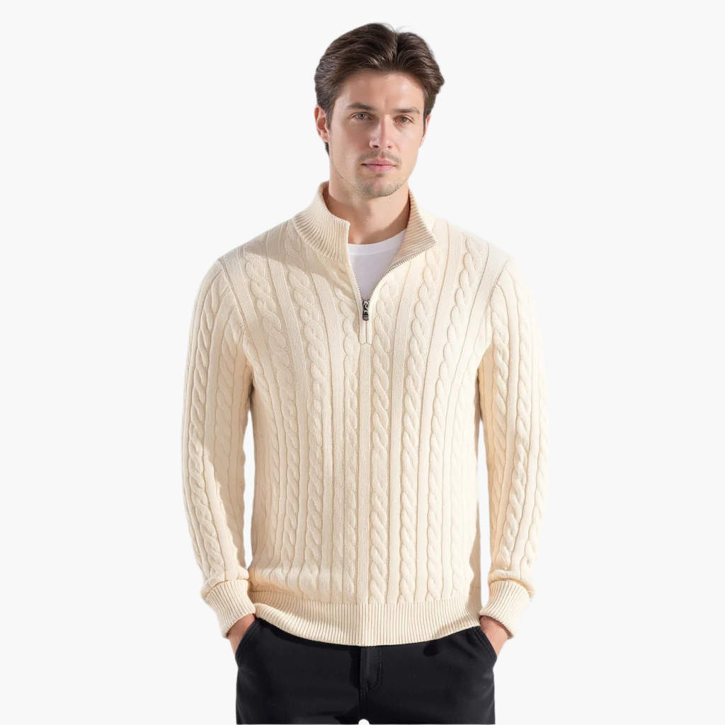 Cable-Zip Sweater - South Korea Taebaek