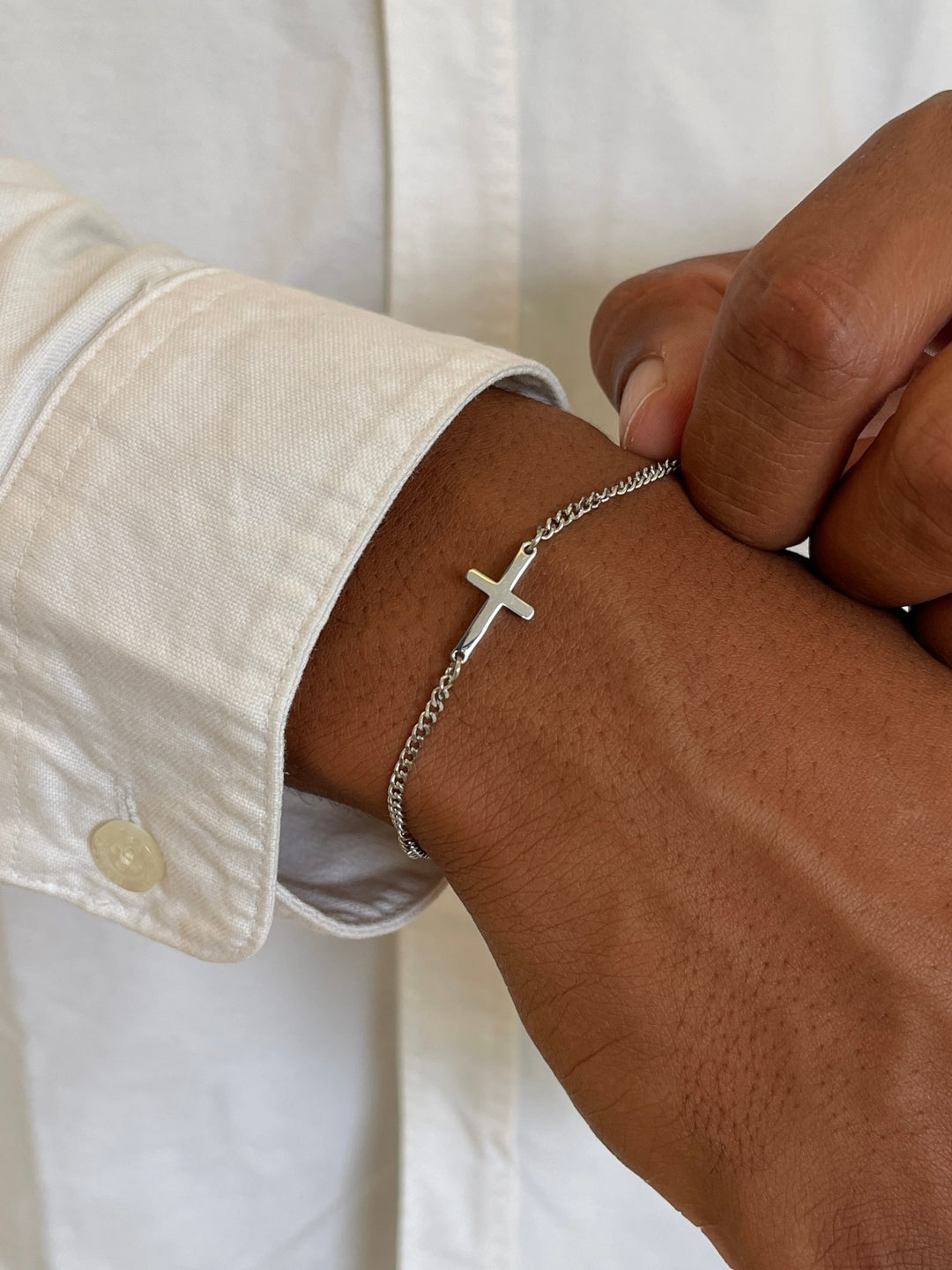 Pulsera de cruz | Plata