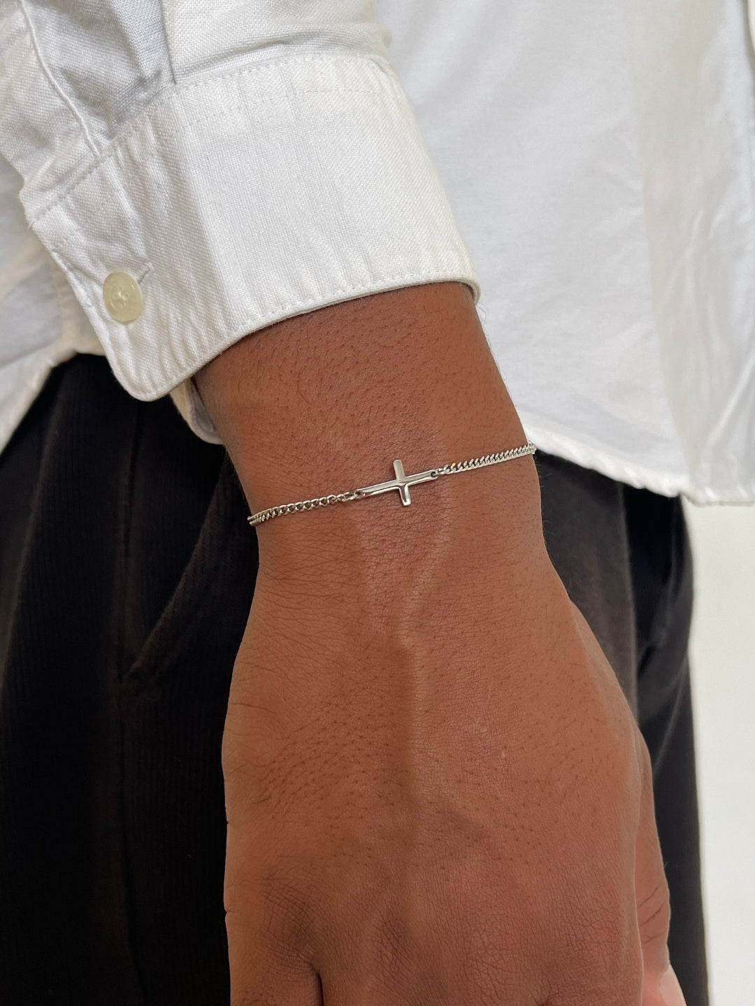 Pulsera de cruz | Plata