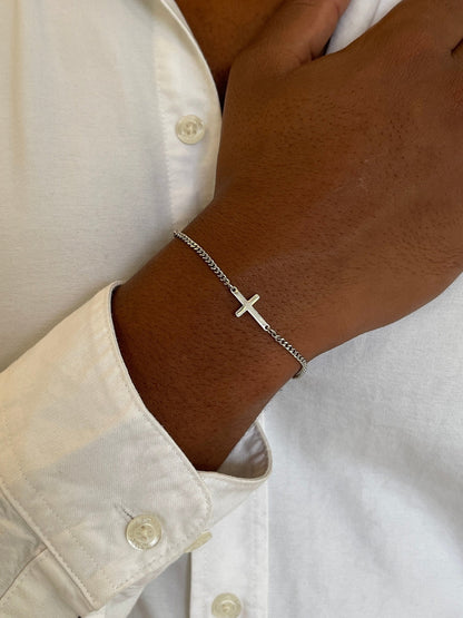 Pulsera de cruz | Plata