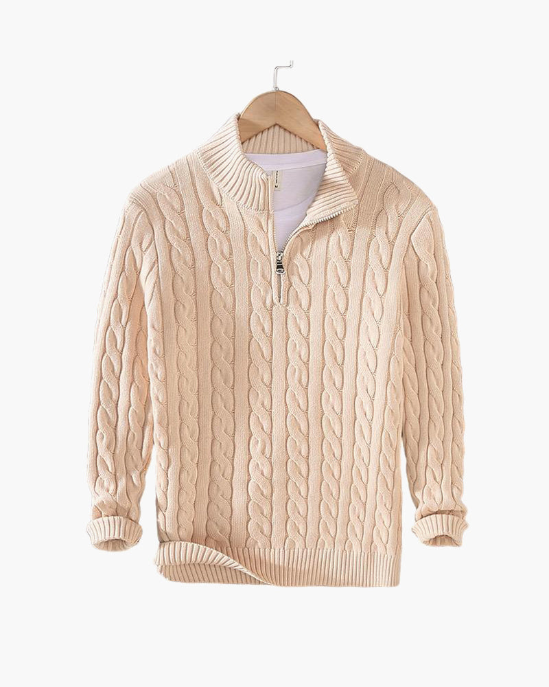 Cable-Zip Sweater - South Korea Taebaek