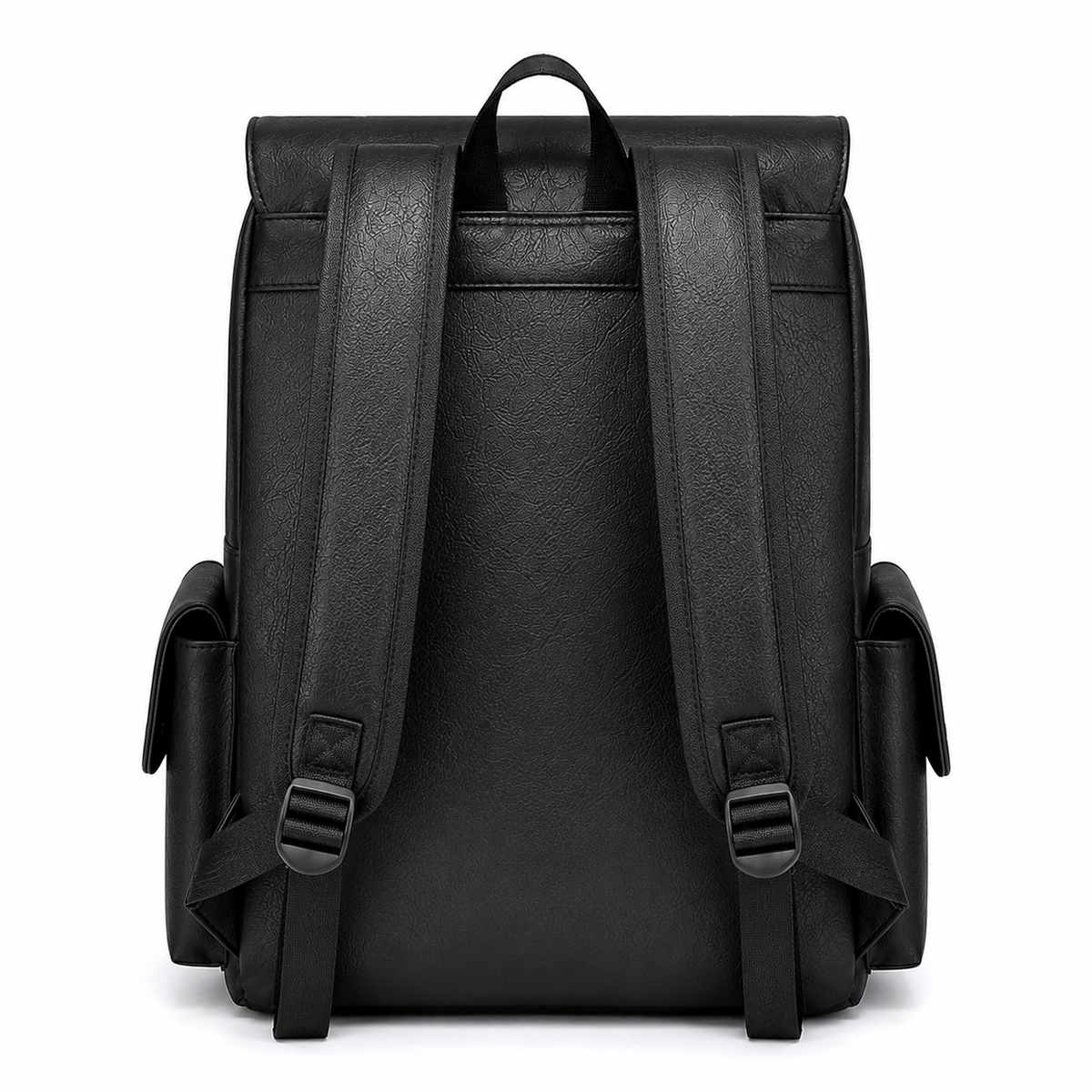 Men's PU Leather Laptop Backpack – 15.6" Business Travel Backpack