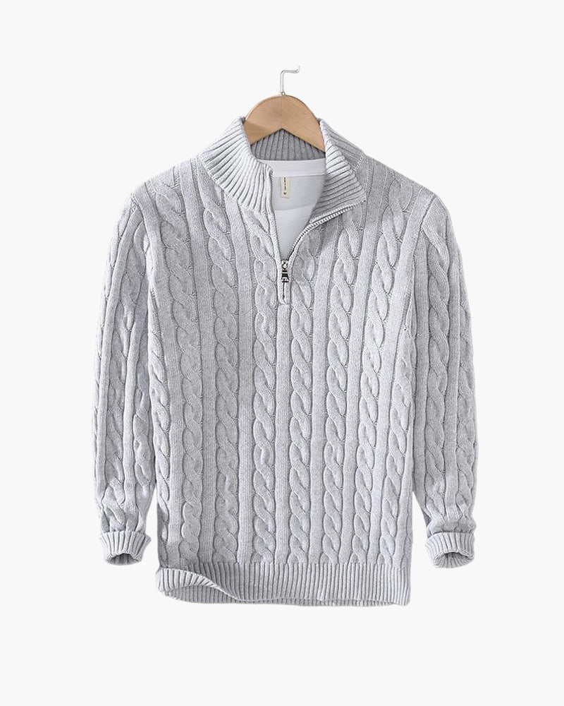 Cable-Zip Sweater - South Korea Taebaek