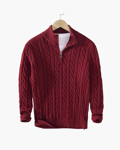 Cable-Zip Sweater - South Korea Taebaek
