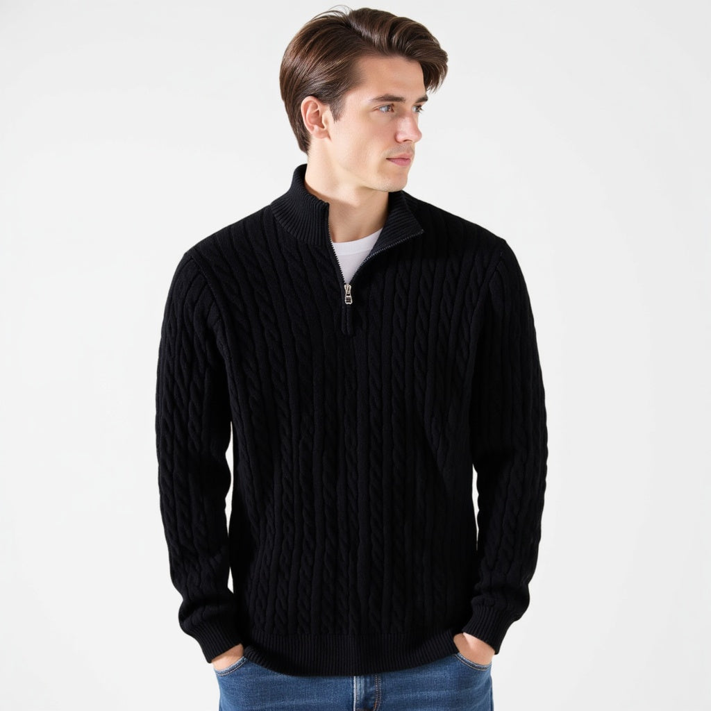 Cable-Zip Sweater - South Korea Taebaek