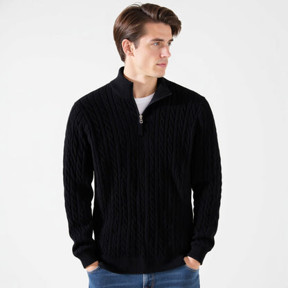 Cable-Zip Sweater - South Korea Taebaek