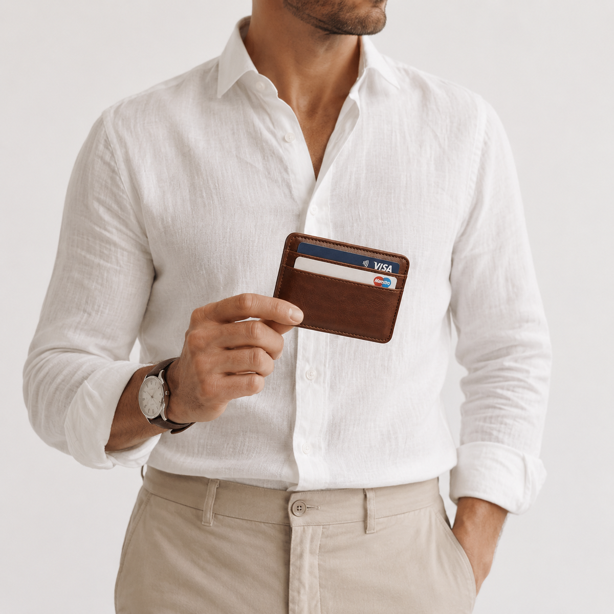Men's Synthetic Leather Money Clip Wallet