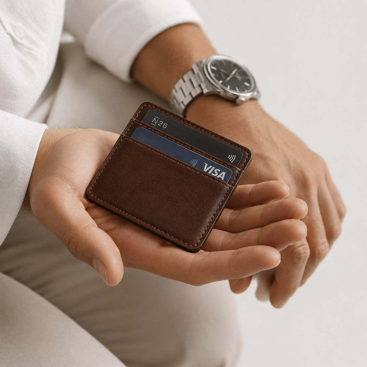 Men's Synthetic Leather Money Clip Wallet
