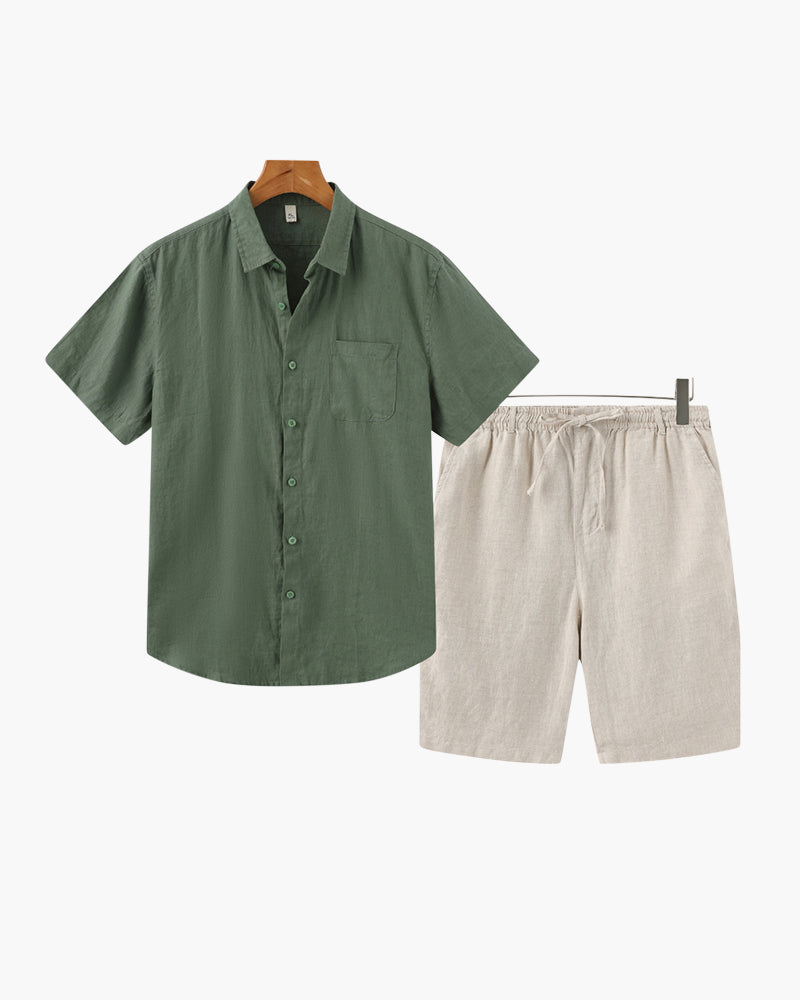 Split Linen Set - Resort Menswear