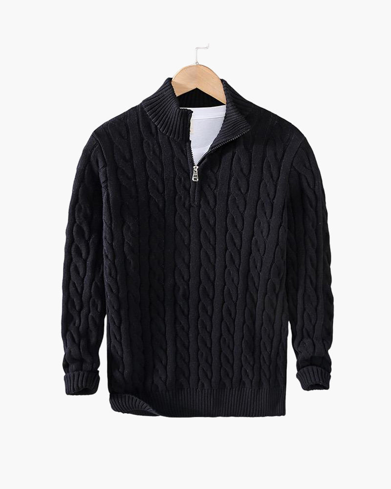 Cable-Zip Sweater - South Korea Taebaek