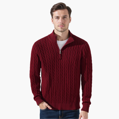 Cable-Zip Sweater - South Korea Taebaek
