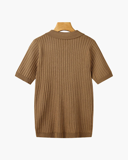 Knitted Polo Shirt - South Korea Gimcheon