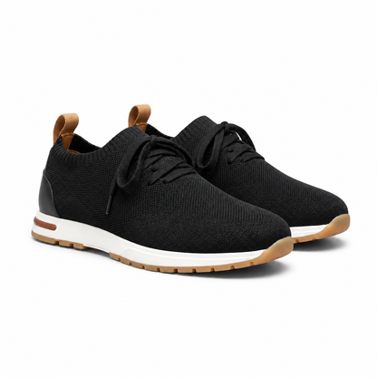 Men's Knit Sock-Fit Lace-Up Sneakers with Rubber Sole