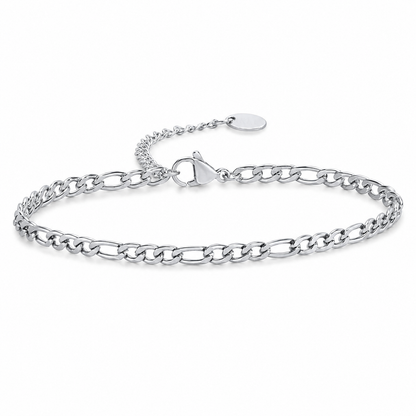 Silver Stainless Steel Chain Bracelet Collection